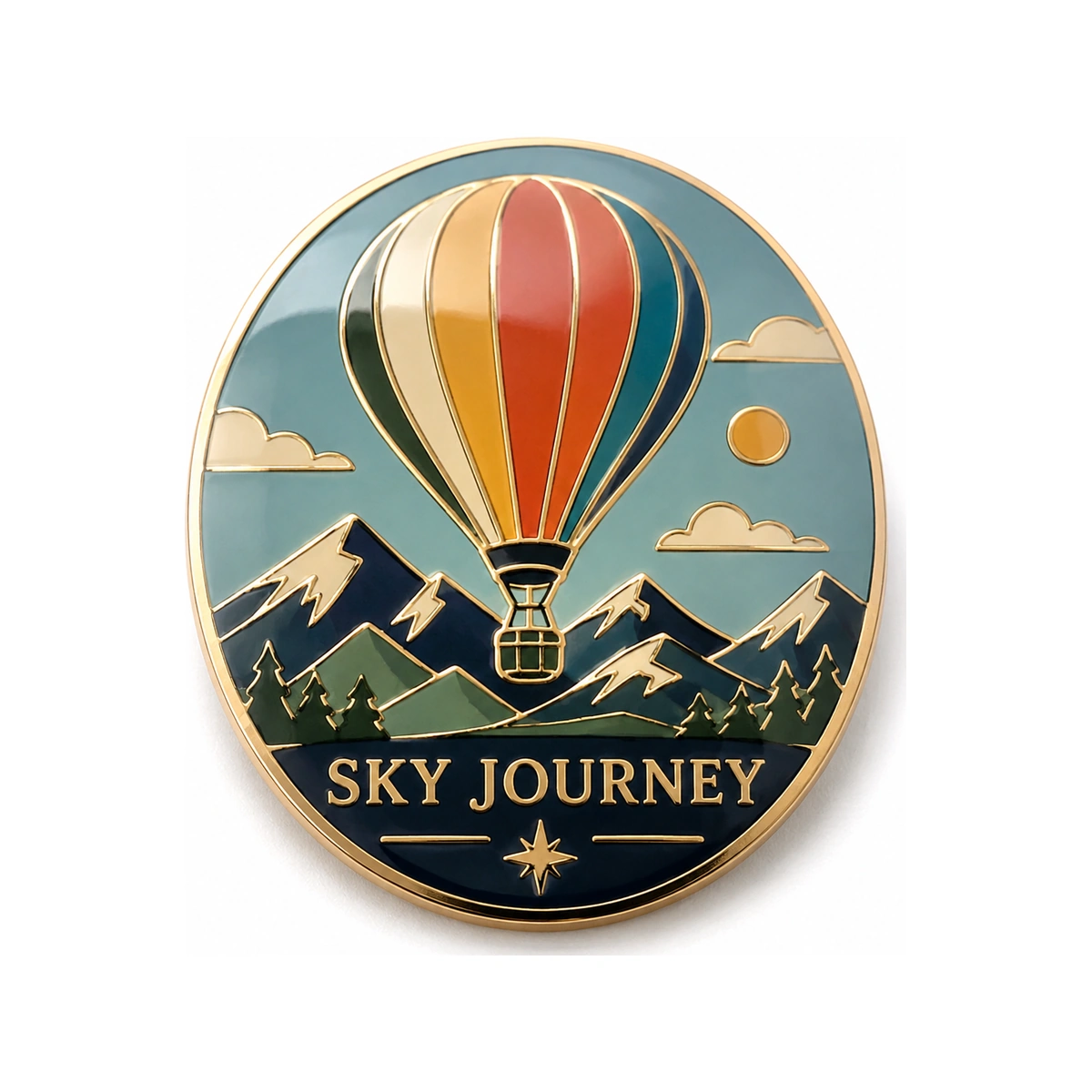 Custom Hard Enamel Travel Balloon Pin