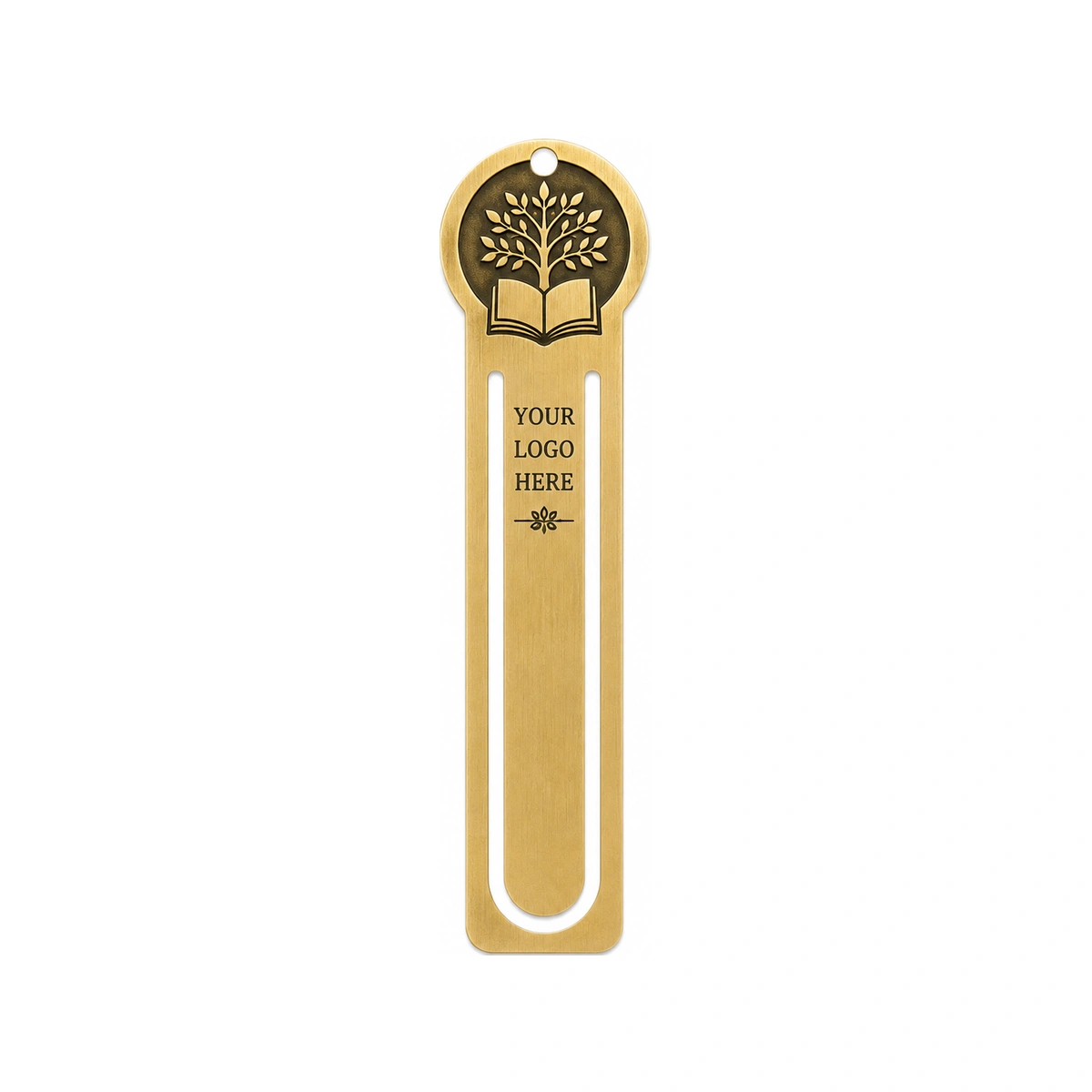 Personalized Metal Bookmarks with Tree Logo Emblem
