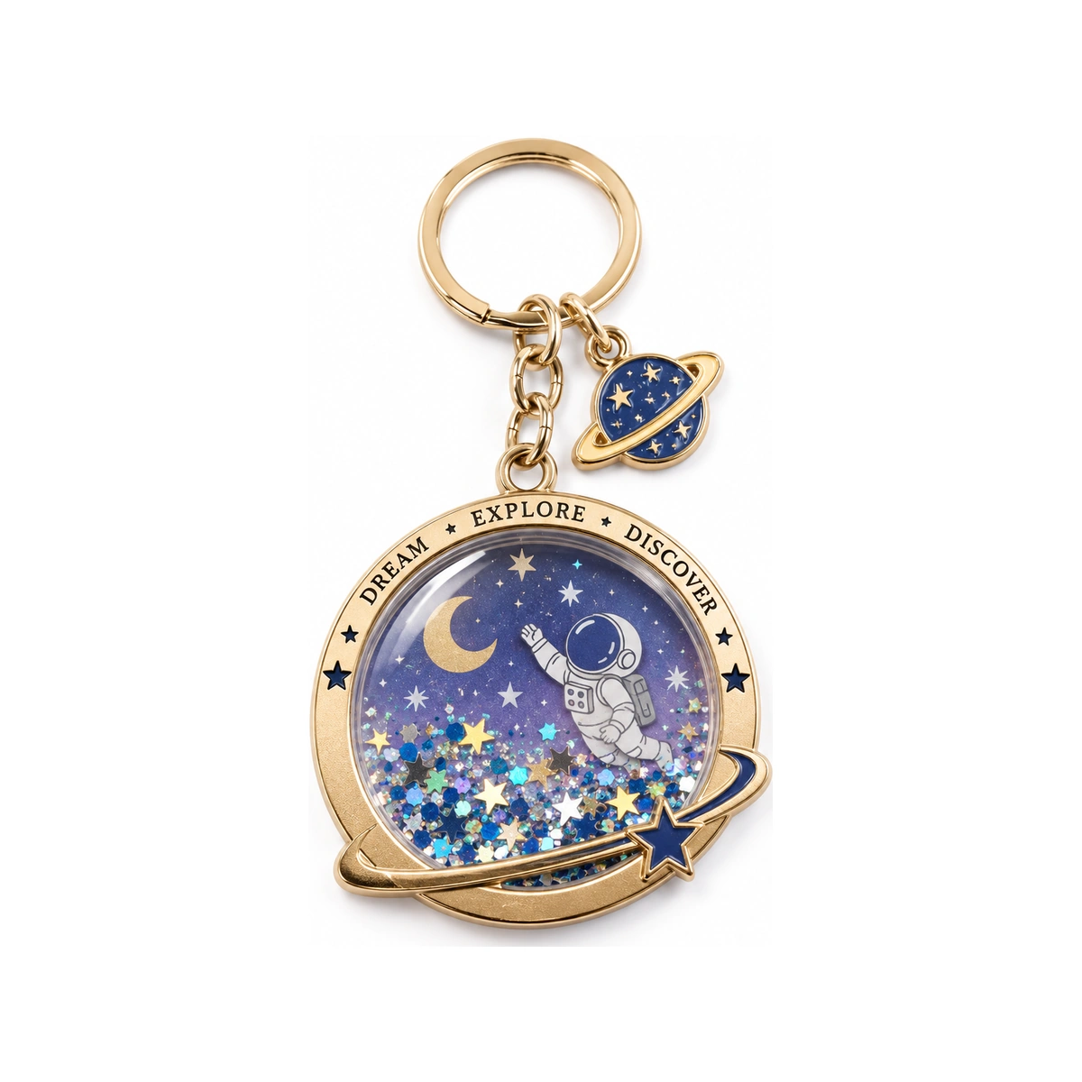 Custom Moon Liquid Glitter Keychains