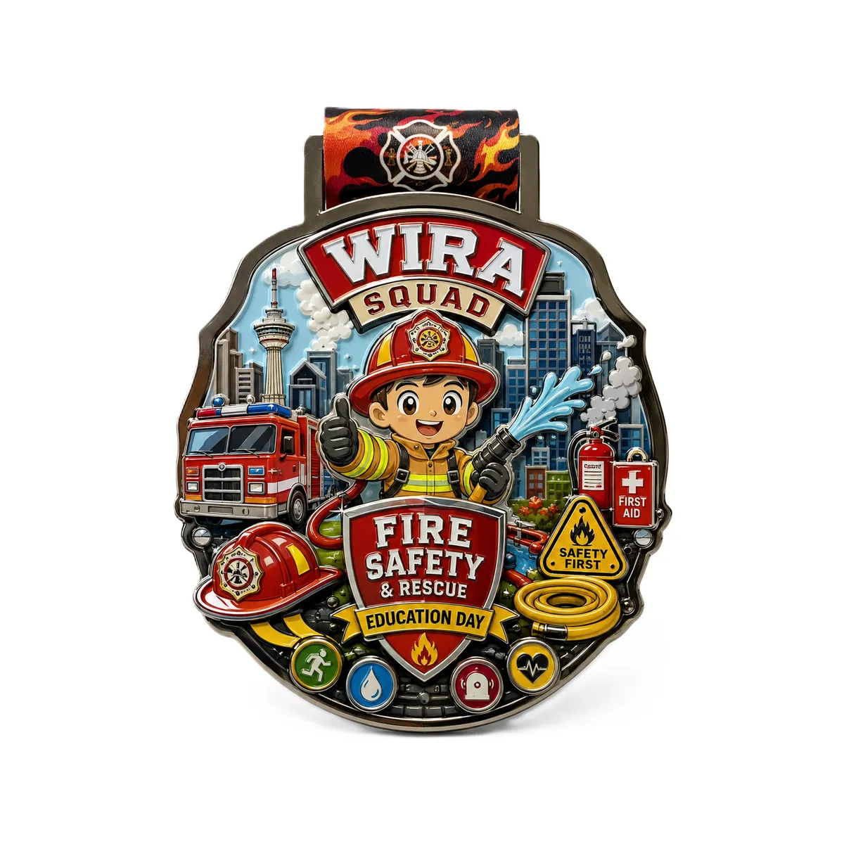 Custom Fire Safety Race Medals