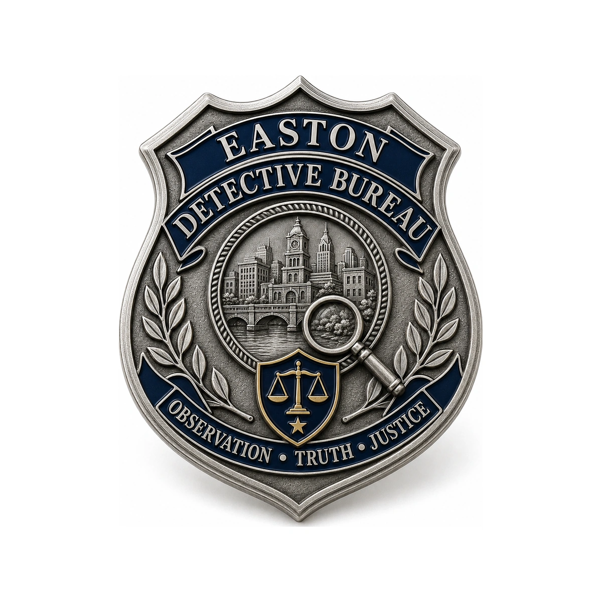 Custom Detective Bureau Challenge Coins