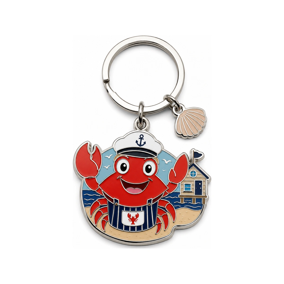 Crab Mascot Custom Metal Keychains