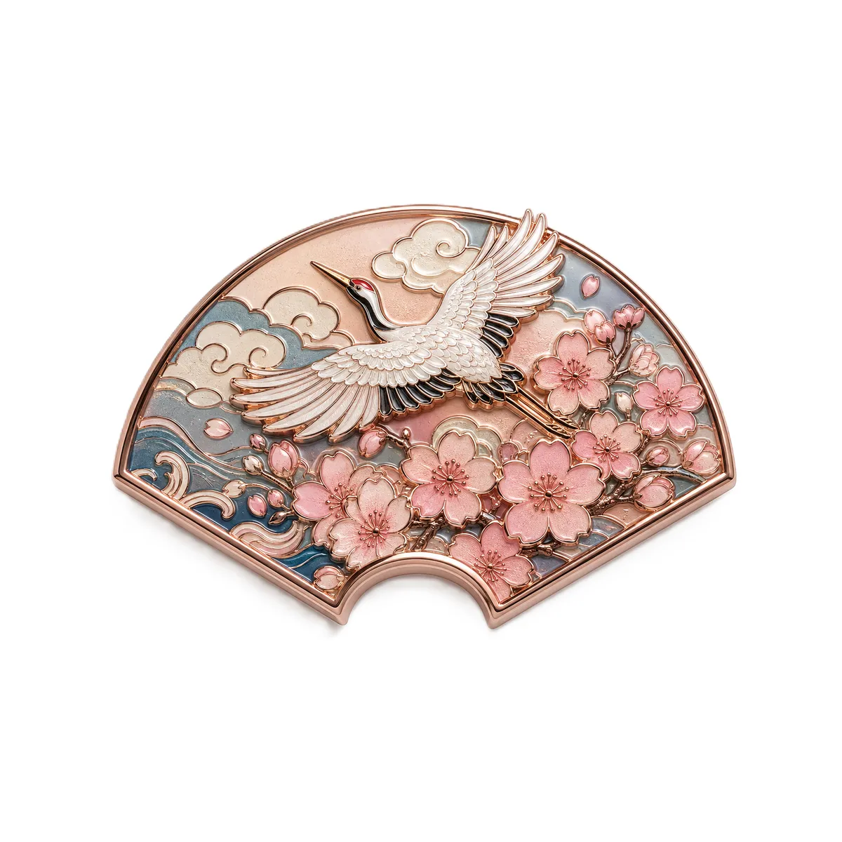 Custom Printed Crane Art Lapel Pin