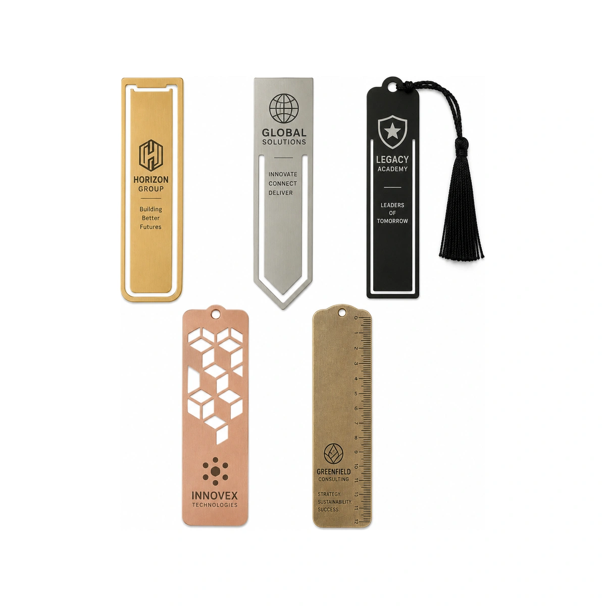 Engraved Bookmarks with Botanical Artwork and Date Charm
